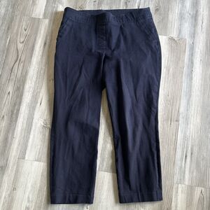 Spanx Pants Women’s Size Medium Navy Crop Slim Fit Classic Polished Stretch